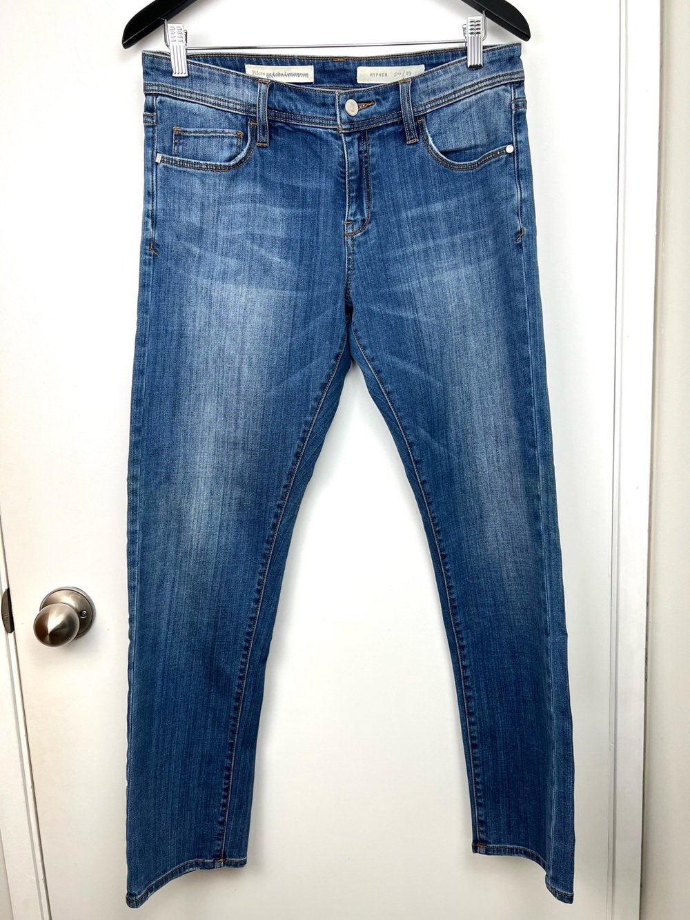 Pilcro And The Letterpress Hyphen Straight Leg Jeans sz 29 Medium Blue Everyday